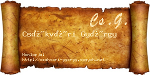Csákvári György névjegykártya