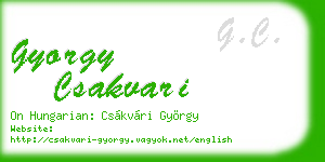 gyorgy csakvari business card